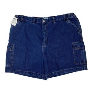 NWT King Size Jean Denim Blue Cargo Six Pocket Shorts Size 50x7.25